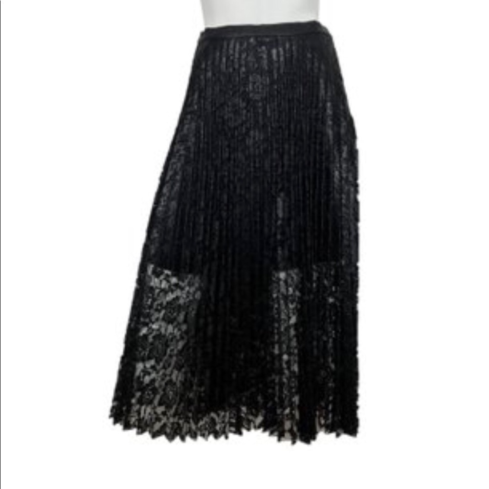 Free people women’s black mesh pleaded skirt size 12